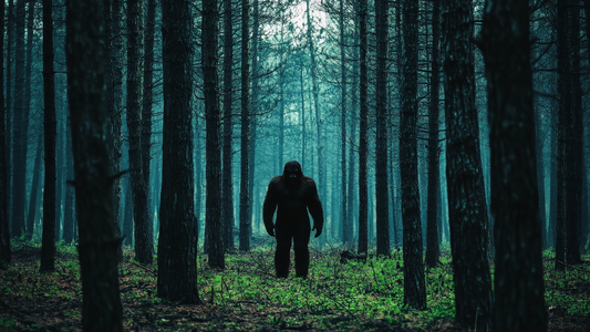 bigfoot surrounded by trees